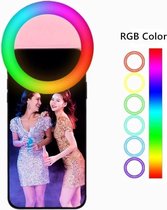 Selfie Lamp Pro - RGB LED ring - USB oplaadbaar - Selfie ring light - LED Ring Lamp - Mobiel, Tablet, Laptop - Make up, Stream, Tiktok, Instagram, Reels