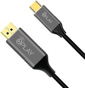 USB-C naar Displayport Kabel Adapter - Zwart - 1.8 Meter - 4K 60Hz Ondersteuning - USB-C naar Displayport