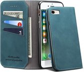 PU + TPU horizontale flip lederen hoes met houder en kaartsleuven en portemonnee voor iPhone 7/8 (groen)