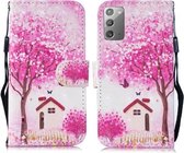 Voor Samsung Galaxy Note20 3D Schilderen Patroon Gekleurde Tekening Horizontale Flip PU Lederen Case met Houder & Kaartsleuven & Portemonnee & Lanyard (Boomhut)