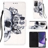 Voor Samsung Galaxy Note20 Ultra 3D Schilderen Horizontale Flip Leren Case met Houder & Kaartsleuf & Portemonnee & Lanyard (Schedel)