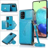 Voor Samsung Galaxy M31 Multifunctionele cross-body kaarttas TPU + PU achterkant beschermhoes met houder & kaartsleuf & portemonnee (blauw)