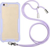 Acryl + kleur TPU schokbestendig hoesje met nekkoord voor iPhone 6 Plus (paars)