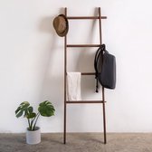 Massief houten creatieve ladder voor kledinghoeden, afmeting: 170x45x52cm, zwarte walnoot