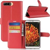 Voor Huawei Y6 2018 Litchi Texture Horizontale Flip Leren Case met Houder & Kaartsleuven & Portemonnee (Rood)