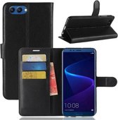 Voor Huawei Honor View 10 Litchi Texture Horizontale Flip Leren Case met Houder & Kaartsleuven & Portemonnee (Zwart)