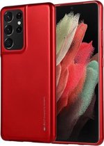 Voor Samsung Galaxy S21 Ultra 5G GOOSPERY I JELLY METAL schokbestendig TPU-hoesje (rood)