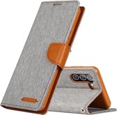 Voor Samsung Galaxy S21 + 5G GOOSPERY CANVAS DAGBOEK Canvas Textuur Horizontale Flip PU Lederen Case met Houder & Kaartsleuven & Portemonnee (Grijs)