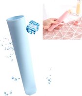 2 STKS Zomer Handheld Siliconen DIY Cilindrische Ice Cream Popsicle Mold met Cover (Lichtblauw)