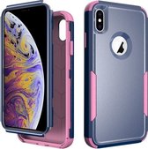 TPU + pc schokbestendige beschermhoes voor iPhone XS Max (koningsblauw + roze)