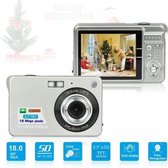 2,7 inch 18 megapixel 8X zoom HD digitale camera Kaarttype automatische camera voor kinderen, met SD-kaartsleuf (zilver)