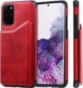 Voor Galaxy S20 Plus kalfs textuur horizontale flip lederen tas met houder & kaartsleuven & frame (rood)