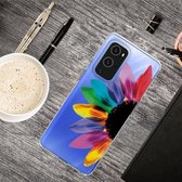 Voor OnePlus 9 Pro schokbestendig geverfd transparant TPU beschermhoes (zonnebloem)