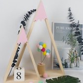 2 STKS Set Houten Sneeuwberg Driehoek Huisrek Kinderkamer Woondecoratie (Roze)