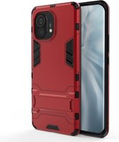 Voor Geschikt voor Xiaomi Mi 11 PC + TPU schokbestendige beschermhoes met houder (rood)