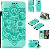 Voor LG K31 Mandala Embossing Patroon Horizontale Flip Leren Case met Houder & Kaartsleuven & Portemonnee & Fotolijst & Lanyard (Groen)