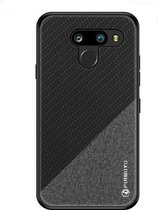 PINWUYO Hong-serie anti-fall TPU + chemische vezeldoek beschermhoes voor LG K50 / Q60 (zwart)