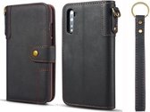 Voor Galaxy Note10 Koeienhuid Textuur Horizontale Flip Leren Case met Houder & Kaartsleuven & Portemonnee & Lanyard (Zwart)
