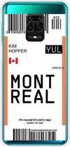 Voor Xiaomi Redmi Note 9S Boarding Card Series Pattern TPU beschermhoes (Montreal)