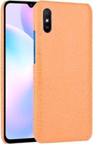 Voor Xiaomi Redmi 9A schokbestendige krokodiltextuur pc + PU-hoes (oranje)