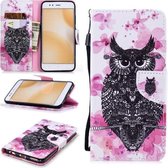 Voor Xiaomi Mi 5X Gekleurd tekenpatroon Horizontaal Flip TPU + PU lederen hoesje met houder & kaartsleuven & portemonnee & lanyard (uil)
