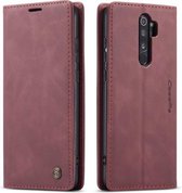 Voor Xiaomi Redmi Note 8 Pro CaseMe-013 Multifunctionele horizontale flip lederen tas met kaartsleuf & houder & portemonnee (wijnrood)