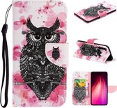 Voor Xiaomi Redmi Note 8 Gekleurde Tekening Patroon Horizontale Flip TPU + PU Lederen Case met Houder & Kaartsleuven & Portemonnee & Lanyard (Uil)