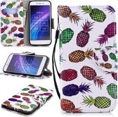 Voor Xiaomi Redmi 5A Gekleurd tekeningpatroon Horizontaal Flip TPU + PU lederen tas met houder & kaartsleuven & portemonnee & lanyard (gekleurde ananas)