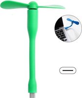 USB-C / Type-C Buigbare mini Sterke wind Lange handgreep Kleine ventilator, voor Galaxy S8, Huawei P10 Plus / P9 en andere Type-C Socket-telefoons (groen)
