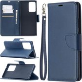 Voor Samsung Galaxy Note 20 Ultra Retro Lambskin Texture Pure Color Horizontale Flip PU Leather Case, met houder & kaartsleuven & portemonnee & lanyard (blauw)