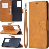 Voor Samsung Galaxy Note 20 Ultra Retro Lambskin Texture Pure Color Horizontale Flip PU Leather Case, met houder & kaartsleuven & portemonnee & lanyard (geel)