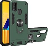 Voor Samsung Galaxy M30s 2 in 1 Armor Series PC + TPU beschermhoes met ringhouder (groen)