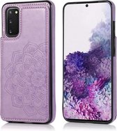 Voor Samsung Galaxy S20 Plus Mandala-patroon met dubbele gesp PU + TPU beschermhoes met kaartsleuven & houder & fotolijst (paars)