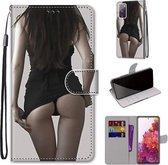 Voor Samsung Galaxy S20 FE 5G Gekleurde Tekening Cross Textuur Horizontale Flip PU Lederen Case met Houder & Kaartsleuven & Portemonnee & Lanyard (Minirok)