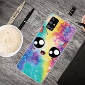 Voor Samsung Galaxy M51 schokbestendig geverfd transparant TPU beschermhoes (Starry Cute Cat)