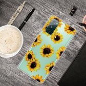 Voor Samsung Galaxy S20 FE schokbestendig geverfd transparant TPU beschermhoes (gele chrysant)