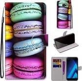 Voor Samsung Galaxy A5 2017 Gekleurde Tekening Cross Textuur Horizontale Flip PU Lederen Case met Houder & Kaartsleuven & Portemonnee & Lanyard (Kleurrijke Laagcake)