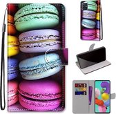 Voor Samsung Galaxy A51 Gekleurde Tekening Cross Textuur Horizontale Flip PU Lederen Case met Houder & Kaartsleuven & Portemonnee & Lanyard (Kleurrijke Laagcake)