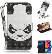 Voor Samsung Galaxy F41 3D Gekleurde Tekening Horizontale Flip Leren Case met Houder & Kaartsleuven & Portemonnee & Lanyard (Angry Bear)
