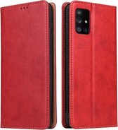 Voor Samsung Galaxy A71 5G Fierre Shann PU Lederen Textuur Horizontale Flip Leren Case met Houder & Kaartsleuven & Portemonnee (Rood)
