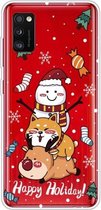 Voor Samsung Galaxy A41 Christmas Series Clear TPU beschermhoes (gestapelde pop)