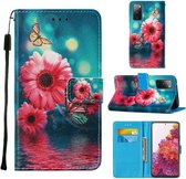 Voor Samsung Galaxy S20 FE 5G Gekleurde Tekening Patroon Horizontale Flip Leren Case met Houder & Kaartsleuf & Lanyard (Chrysanthemum)