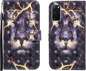 Voor Samsung Galaxy S20 FE 3D Geschilderd Patroon Horizontale Flip Leren Case met Houder & Portemonnee & Kaartsleuf & Lanyard (Thunder Lion)