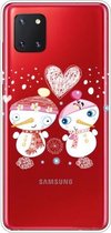 Voor Samsung Galaxy A81 / Note 10 Lite Christmas Series Clear TPU beschermhoes (paar sneeuwpop)