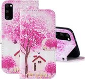 Voor Samsung Galaxy S20 FE 3D Schilderen Patroon Gekleurde Tekening Horizontale Flip PU Lederen Case met Houder & Kaartsleuven & Portemonnee (Boomhut)