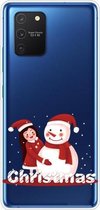 Voor Samsung Galaxy A91 / S10 Lite / M80s Christmas Series Clear TPU beschermhoes (Girl Snowman)