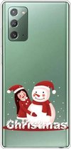 Voor Samsung Galaxy Note20 Christmas Series Clear TPU beschermhoes (Girl Snowman)