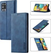 Voor Samsung Galaxy A51 / M40s LC.IMEEK Sterk magnetisme Ultradunne horizontale flip schokbestendige matte TPU + PU lederen hoes met houder & kaartsleuven en portemonnee (blauw)