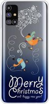 Voor Samsung Galaxy M51 Trendy Cute Christmas Patterned Case Clear TPU Cover Phone Cases (Skiing Bird)