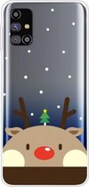 Voor Samsung Galaxy M51 Christmas Series Clear TPU beschermhoes (Fat Deer)
